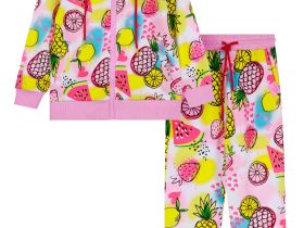 Комплект для девочки: толстовка, брюки из футера