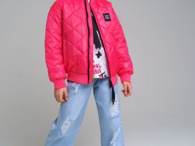 Куртка текстильная с полиуретановым покрытием для девочек