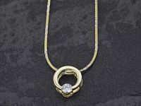 Классическая подвеска из желтого золота с бриллиантом э0301пд12142700