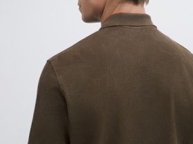 Поло с растительным принтом, Серый