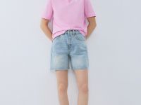 Прямые шорты со средней посадкой, Голубой