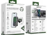 Автомобильный держатель Acefast (D18) Magnetic Wireless Car Charger 2 в 1 17.5 W в воздуховод (черный)
