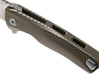 Нож складной LionSteel ROK B, сталь Bhler M390 Satin Finish, рукоять титан, бронзовый цвет