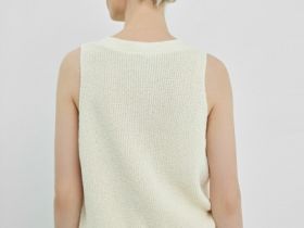 Вязаный жилет, Бежевый