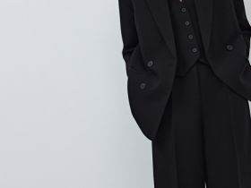 Двубортный жакет, Черный