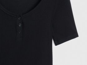 Футболка с вырезом "хенли", Черный