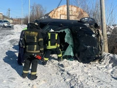В Якутске женщина без прав опрокинула автомобиль
