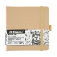 Блокнот для зарисовок Sketchmarker 12*12 см 80 л 140 г, твердая обложка Благородный беж