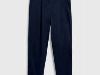 Брюки-чиносы со складками, Синий