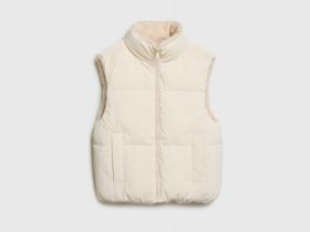 Утеплённый двусторонний жилет для девочек, Бежевый