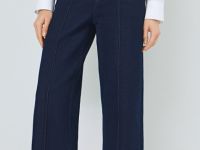 Широкие джинсы со стрелками, Синий