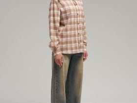 Рубашка свободного кроя в клетку