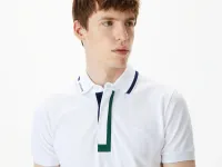 Мужское поло Lacoste с контрастным воротом