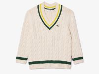 Женский вязаный свитер Lacoste c V-образным вырезом