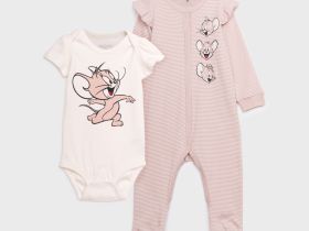 Комплект детский трикотажный для девочек: боди, комбинезон