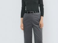 Прямые брюки из вельвета, Серый