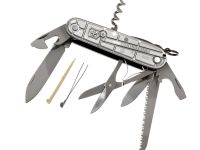 Нож перочинный Victorinox Huntsman, сталь X55CrMo14, рукоять Cellidor®, серый, 15 функций, 91мм