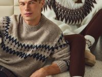 Джемпер с жаккардовым узором, Бежевый