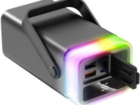 Портативное зарядное устройство TFN Aurora RGB 40 000 мАч Серое