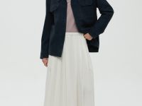 Плиссированная юбка миди на резинке