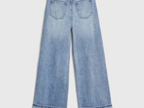 Широкие джинсы Wide leg для девочек, Голубой