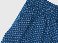 Текстильные трусы-боксеры в клетку, Синий