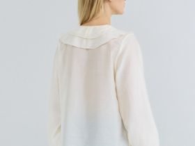 Блузка из лиоцелла с рюшами, Бежевый