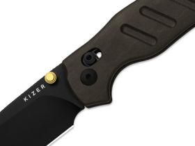 Складной нож Kizer C01C 2.9 CD, сталь Nitro-V, рукоять Richlite, коричневый/черный