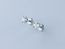 Пусеты из белого золота с бриллиантами э4001пс08210874