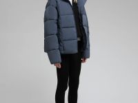 Пуховик с воротником-стойкой и съемным капюшоном