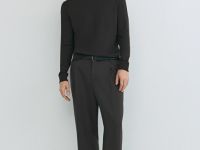 Базовый джемпер с воротником-стойкой, Коричневый