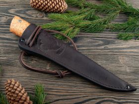 Нож Северный средний, сталь Х12 МФ, рукоять карельская береза, с откованным долом