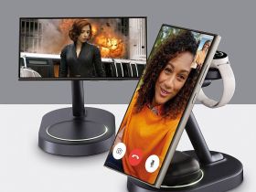 Беспроводное зарядное устройство Deppa QI2 NEO Galaxy 3 в 1 MagSafe черный