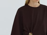 Футболка с брошью, Коричневый