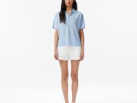 Женская рубашка-поло Lacoste из струящегося хлопка свободного кроя