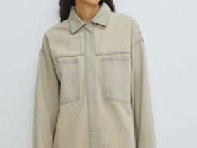 Джинсовая куртка-рубашка, Бежевый