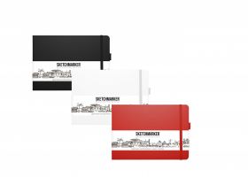 Блокнот для зарисовок Sketchmarker 21х14,8 см 80 л 140 г, твердая обложка Красный пейзаж