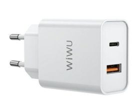 Сетевое зарядное устройство WIWU Quick 20W USB/Type-C + USB/Type-C 1m (Wi-U002) (белый)