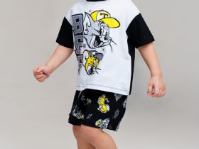 Комплект детский трикотажный для мальчиков: фуфайка (футболка), шорты