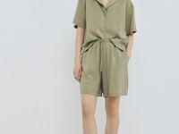 Блузка с английским воротником из модала, Зеленый