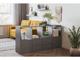 Стеллаж Кейн 2-149x75 Графитовый