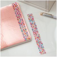 Наклейки акриловые MESHU "Bright line", 25*7,8см, стразы, 500 наклеек