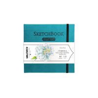 Скетчбук для графики Малевичъ "GrafArt Sketch" 12х12 см 80 л 110 г, бирюзовый