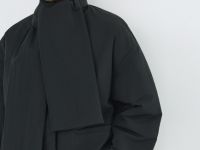 Утеплённая куртка с шарфом, Черный