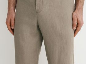 Брюки изо льна, Бежевый