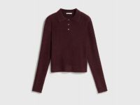 Джемпер с воротником поло, Фиолетовый