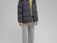 Удлиненный пуховик с натуральным пухом и термостеж