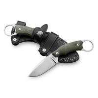 Нож с фиксированным клинком LionSteel H2, сталь M390, рукоять микарта, зеленый