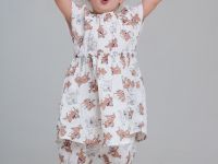 Комплект детский текстильный для девочек: косынка, платье, шорты