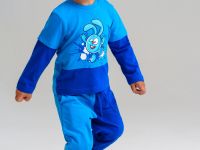 Комплект детский трикотажный для мальчиков: фуфайка (футболка с длинными рукавами), брюки